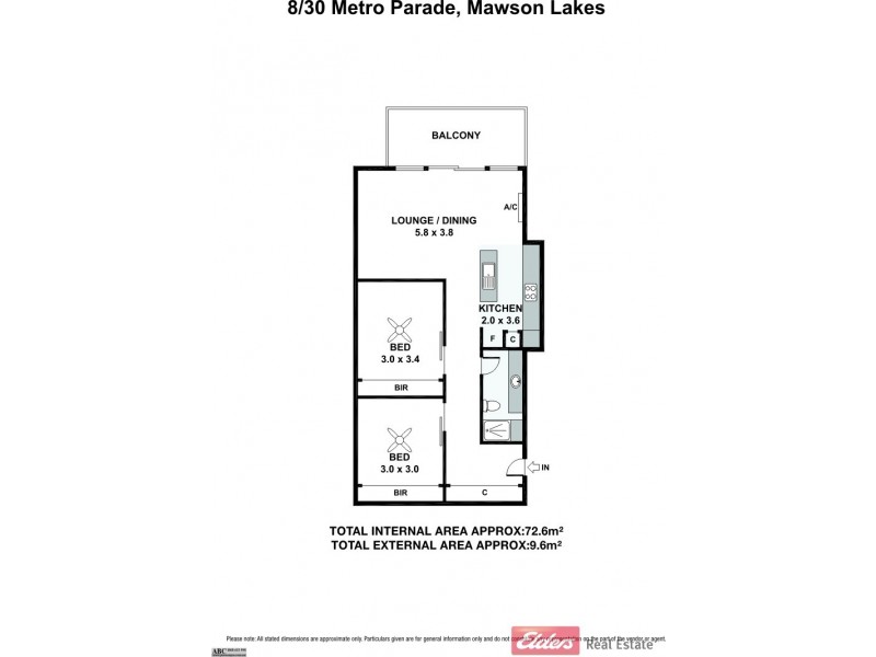 8/30 Metro Parade, Mawson Lakes SA 5095 Floorplan
