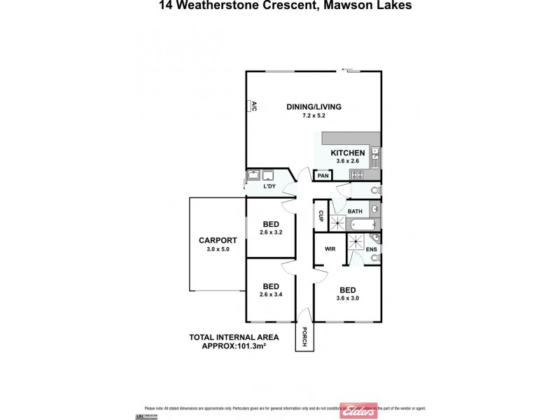 14 Weatherstone Crescent, Mawson Lakes SA 5095 Floorplan
