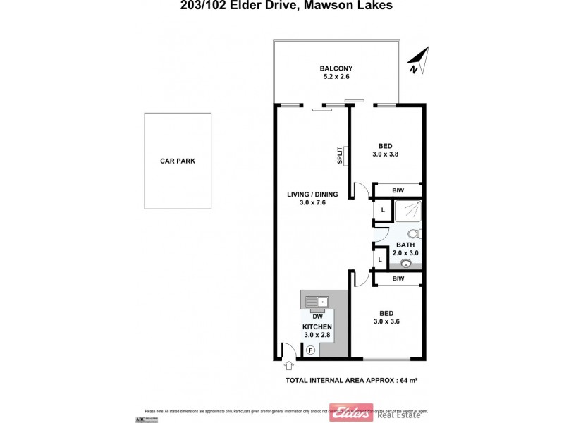 203/102 Elder Drive, Mawson Lakes SA 5095 Floorplan