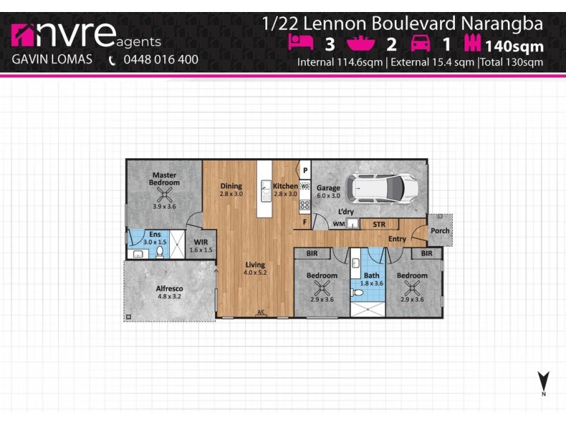 1/22 Lennon Boulevard, Narangba QLD 4504 Floorplan