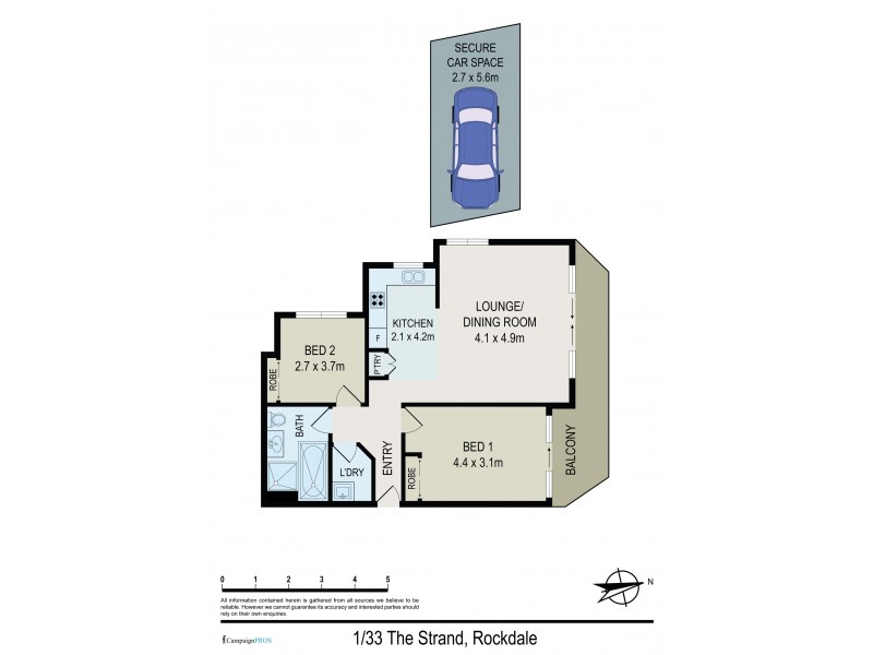 1/33 The Strand, Rockdale NSW 2216 Floorplan