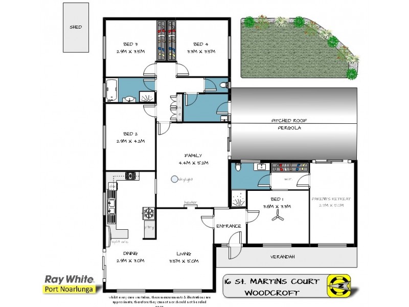 16 St Martins Court, Woodcroft SA 5162 Floorplan