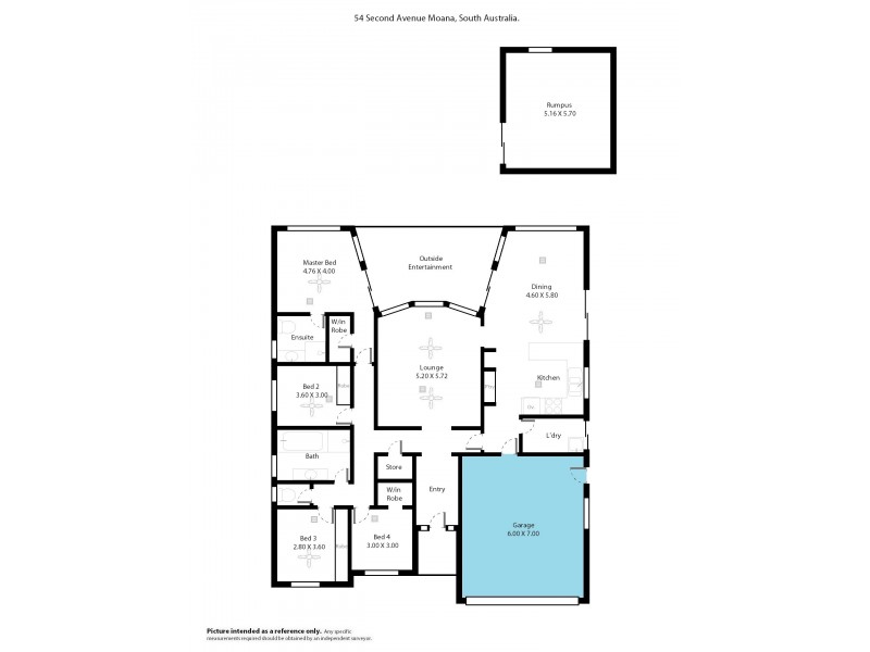54 Second Avenue, Moana SA 5169 Floorplan