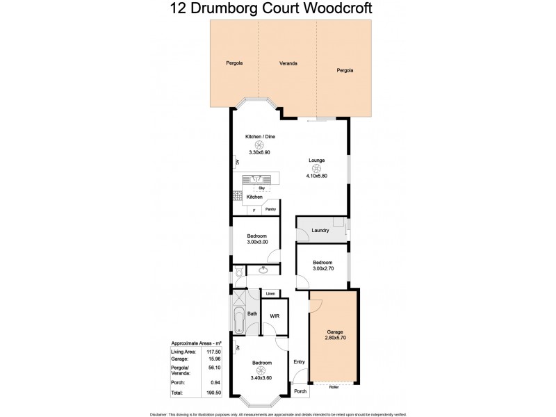 12 Drumborg Court, Woodcroft SA 5162 Floorplan