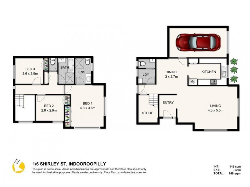 1/6 Shirley Street, Indooroopilly QLD 4068 Floorplan