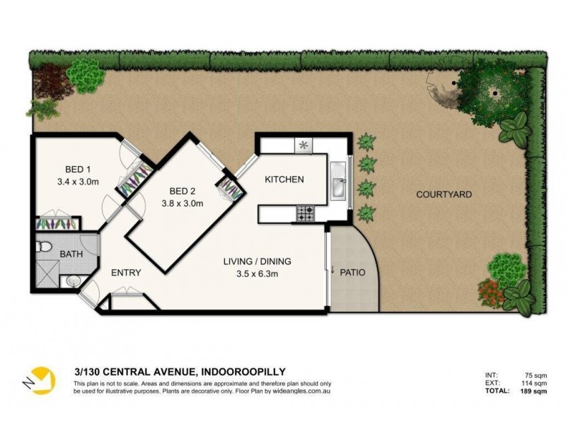 3/130 Central Avenue, Indooroopilly QLD 4068 Floorplan