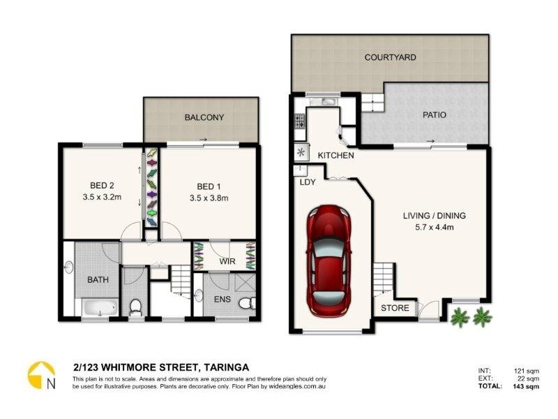 2/123 Whitmore Street, Taringa QLD 4068 Floorplan