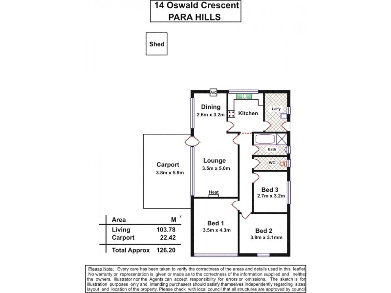 14 Oswald Crescent, Para Hills SA 5096 Floorplan