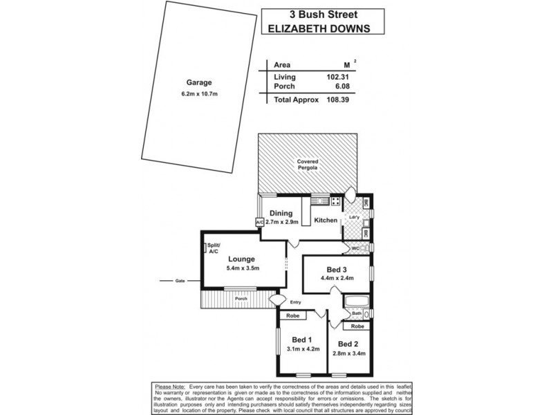3 Bush Street, Elizabeth Downs SA 5113 Floorplan