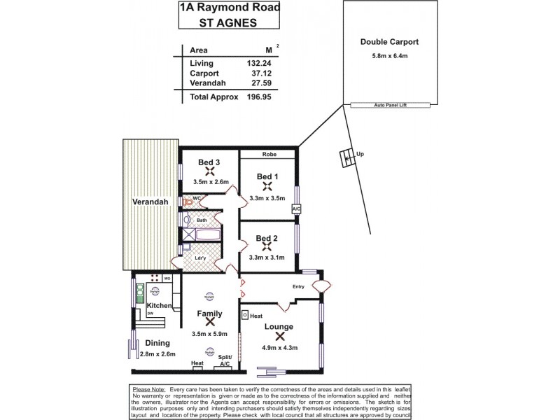 1a Raymond Road, St Agnes SA 5097 Floorplan