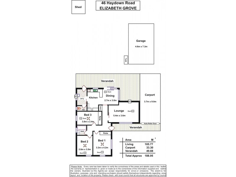 46 Haydown Road, Elizabeth Grove SA 5112 Floorplan