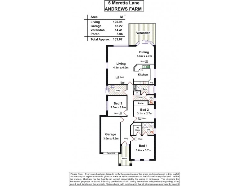 6 Meretta Lane, Andrews Farm SA 5114 Floorplan