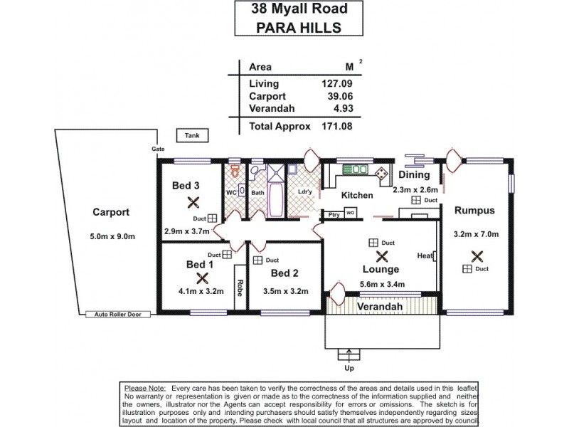 38 Myall Road, Para Hills SA 5096 Floorplan