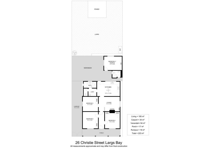 26 Christie Street, Largs Bay SA 5016 Floorplan