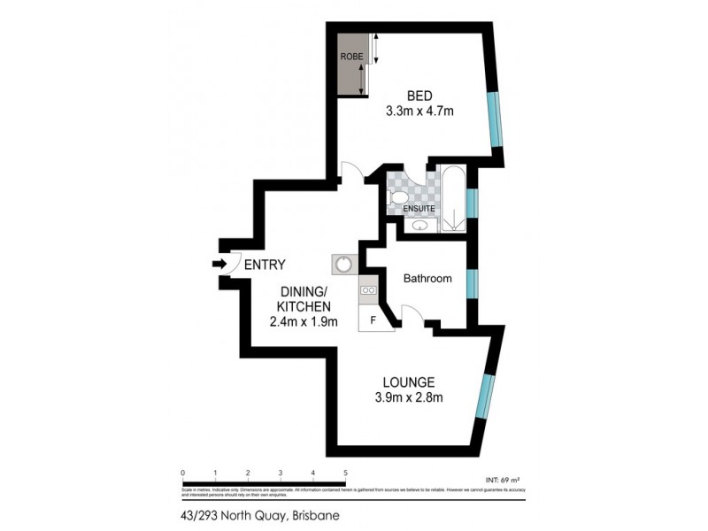 43/293 North Quay, Brisbane City QLD 4000 Floorplan