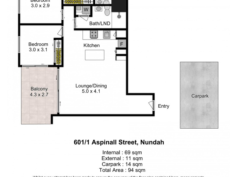 601/1 Aspinall Street, Nundah QLD 4012 Floorplan