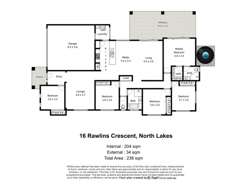 16 Rawlins Crescent, North Lakes QLD 4509 Floorplan