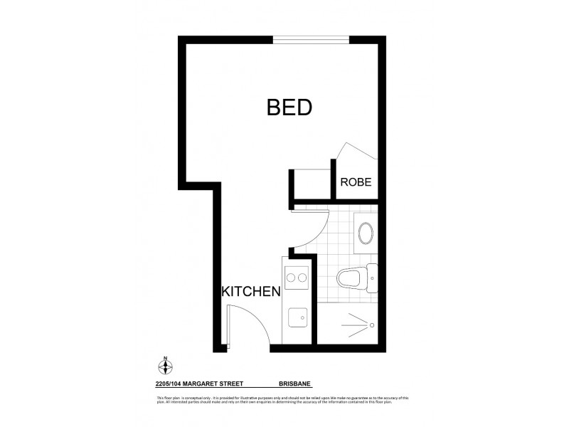 2205/104 Margaret Street, Brisbane City QLD 4000 Floorplan