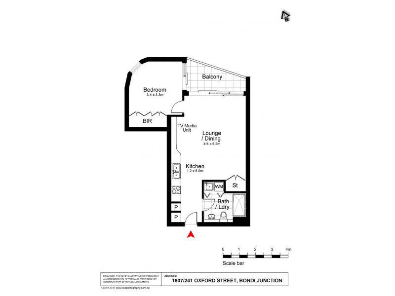 1607/241 Oxford Street, Bondi Junction NSW 2022 Floorplan