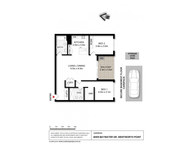 405/9 Baywater Dr, Wentworth Point NSW 2127 Floorplan