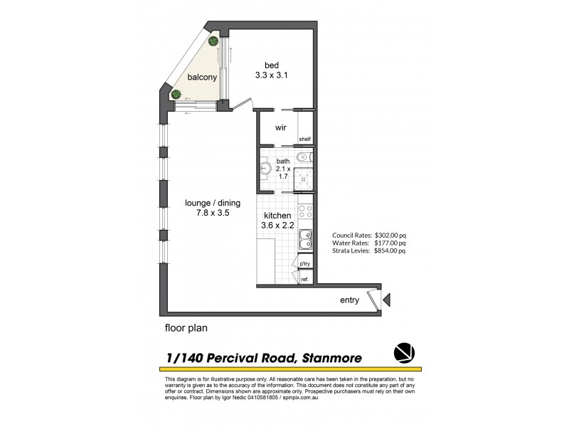 1/140 Percival Road, Stanmore NSW 2048 Floorplan