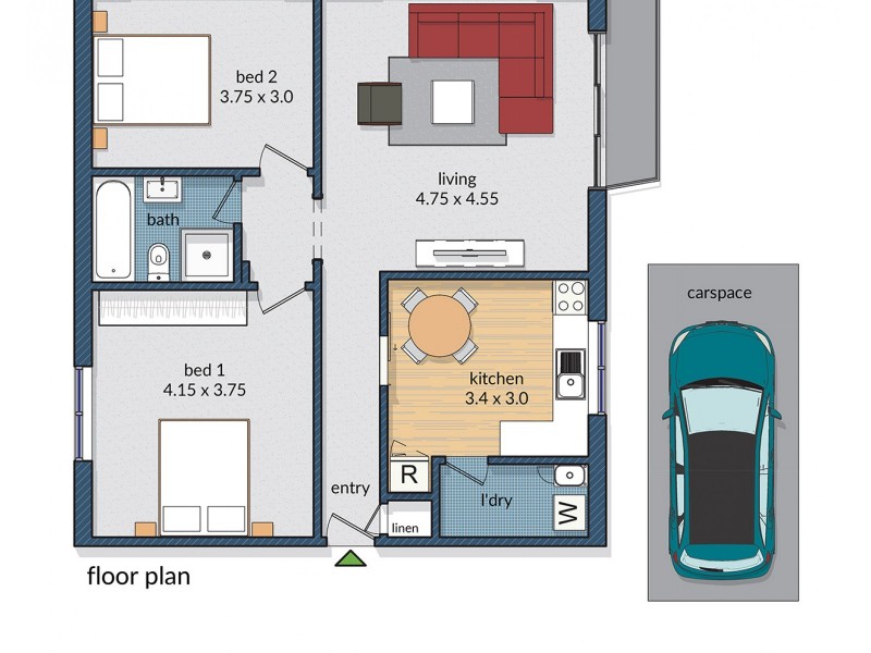 3/29 Riverside Crescent, Marrickville NSW 2204 Floorplan
