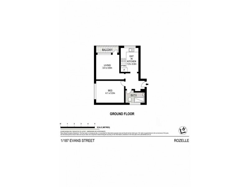 1/187 Evans Street, Rozelle NSW 2039 Floorplan