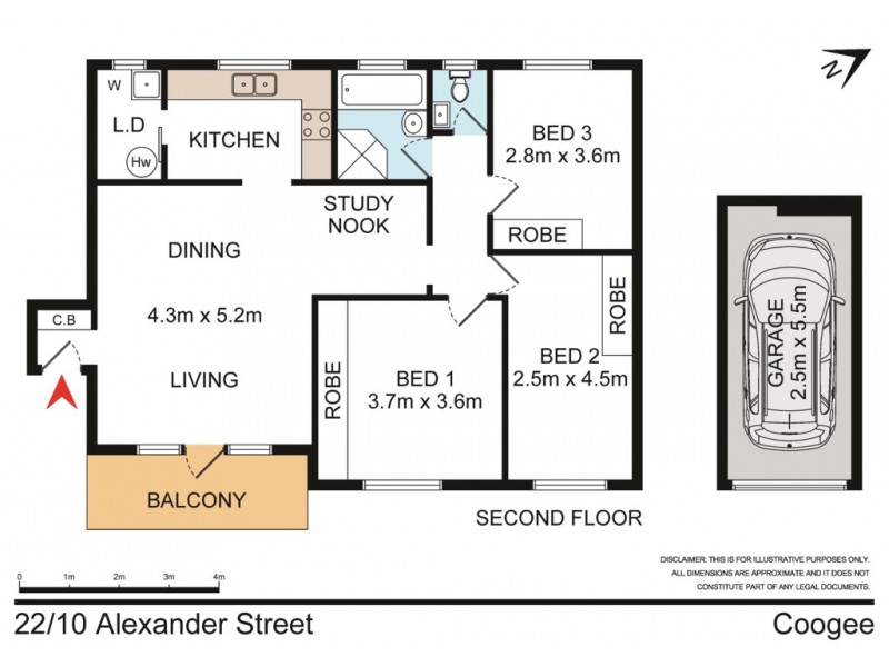 22/10 Alexander Street, Coogee NSW 2034 Floorplan