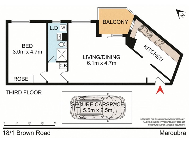 18/1 Brown Road, Maroubra NSW 2035 Floorplan