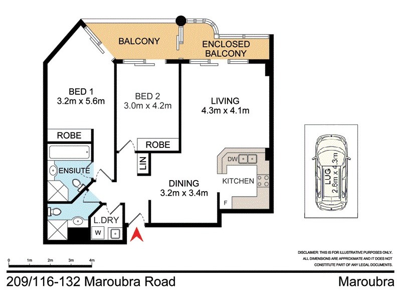 209/116-132 Maroubra Road, Maroubra NSW 2035 Floorplan