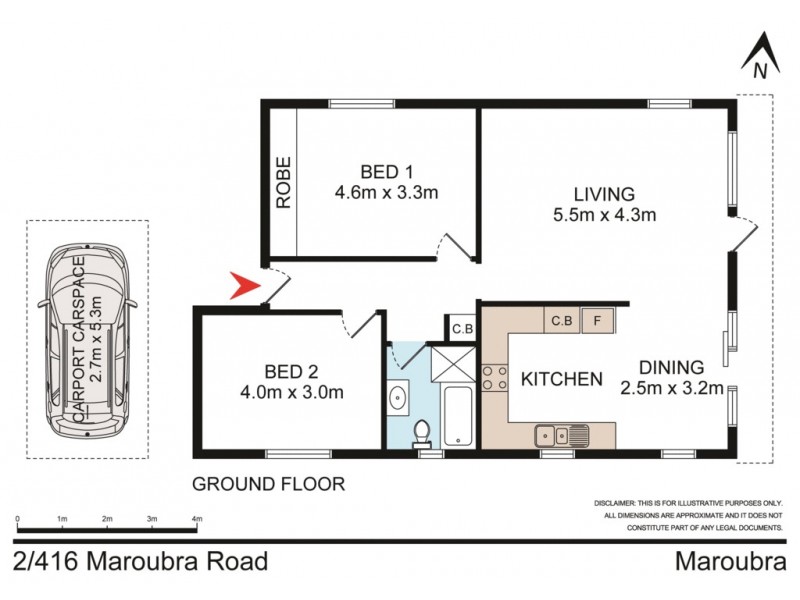 2/416 Maroubra Road, Maroubra NSW 2035 Floorplan