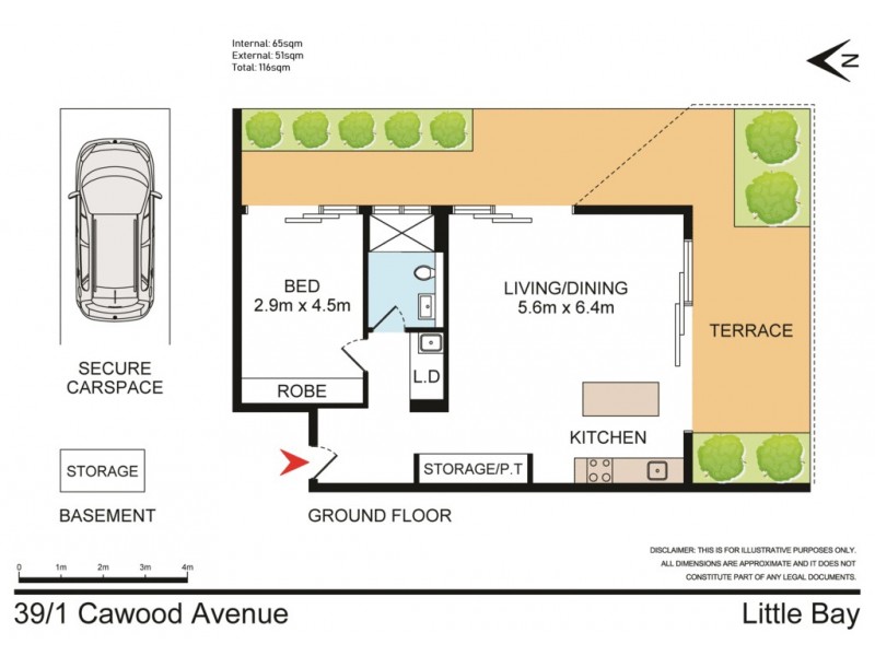39/1 Cawood Avenue, Little Bay NSW 2036 Floorplan