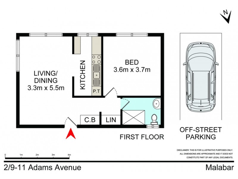 2/9-11 Adams Avenue, Malabar NSW 2036 Floorplan