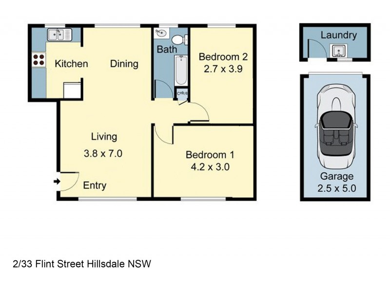 2/33 Flint Street, Hillsdale NSW 2036 Floorplan