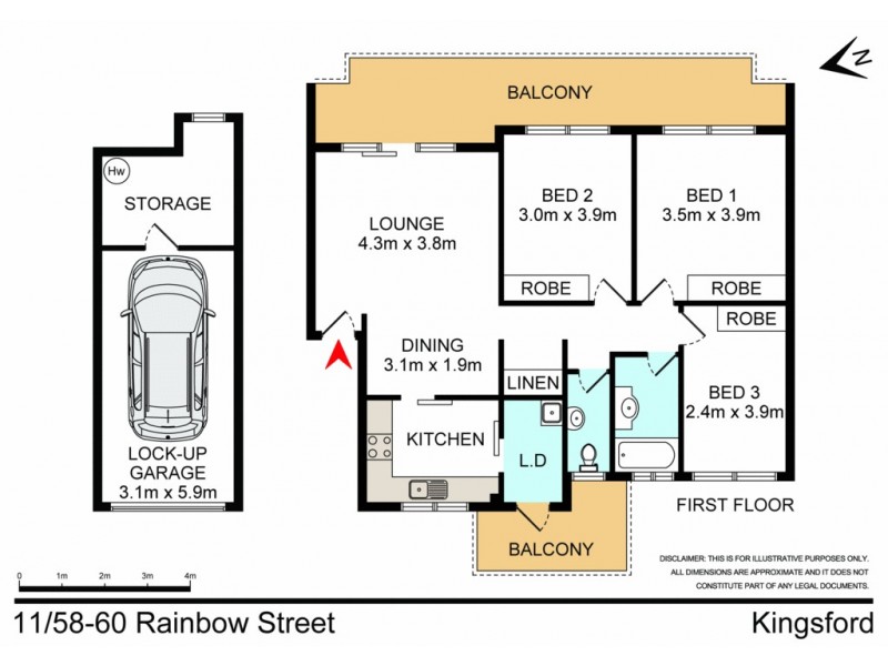 11/58-60 Rainbow Street, Kingsford NSW 2032 Floorplan