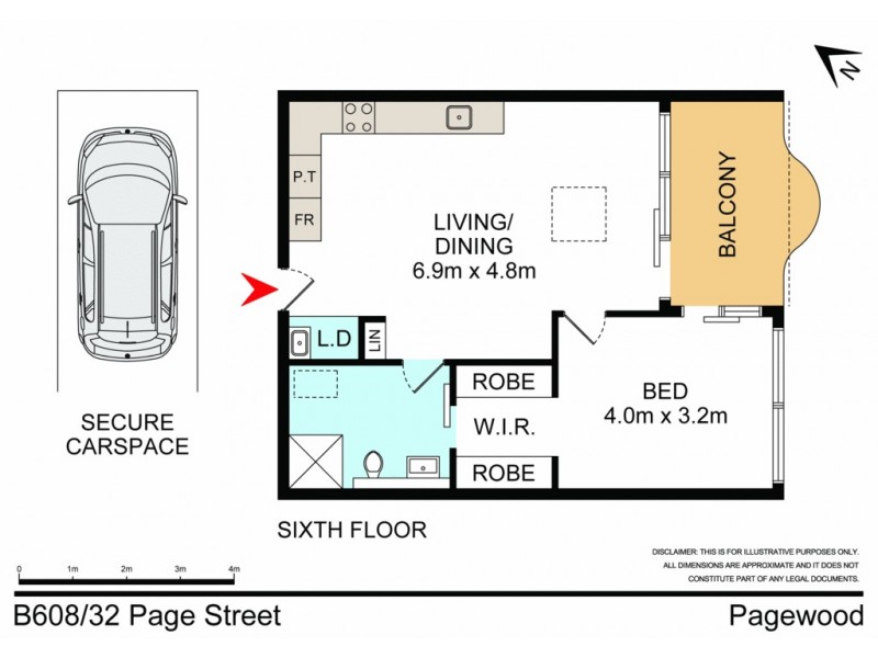 608/55 Holloway Street, Pagewood NSW 2035 Floorplan