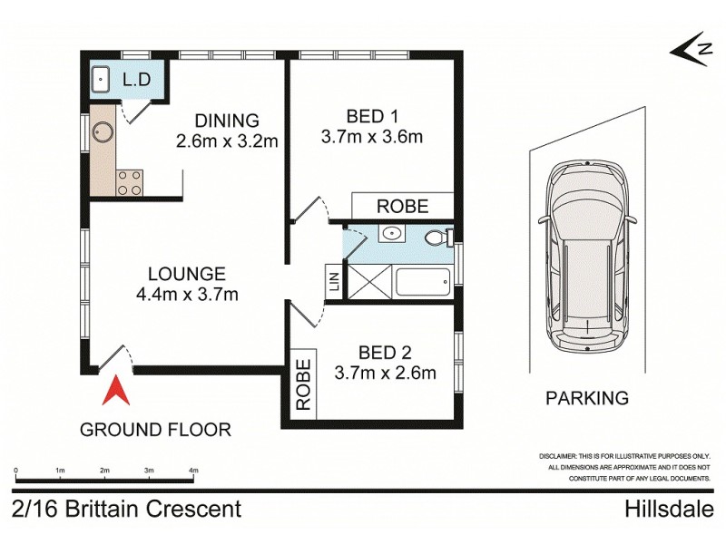 2/16 Brittain Crescent, Hillsdale NSW 2036 Floorplan