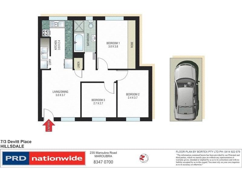 7/3 Devitt Place, Hillsdale NSW 2036 Floorplan