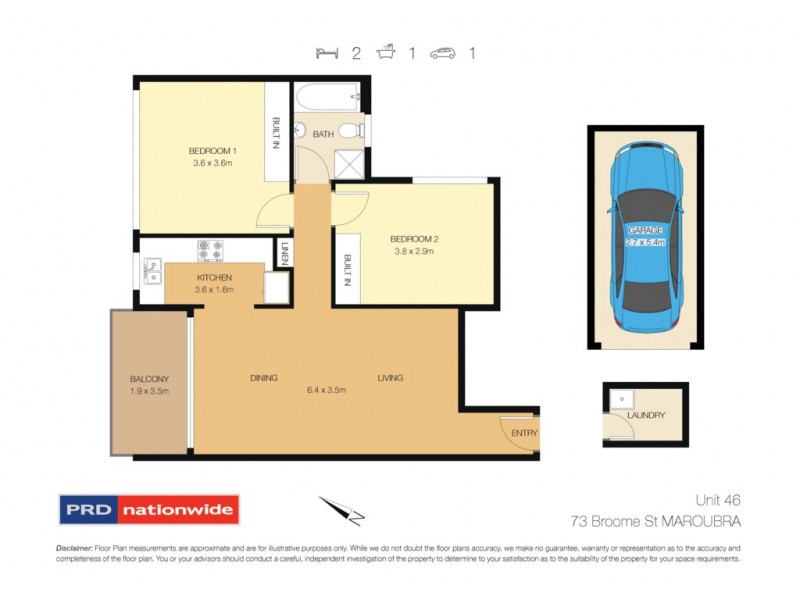 46/73 Broome Street, Maroubra NSW 2035 Floorplan