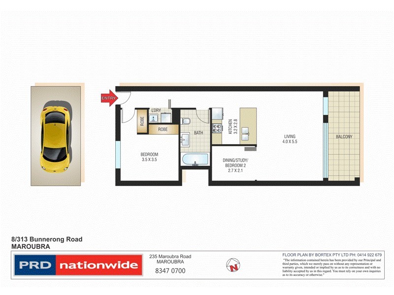 8/313 Bunnerong Road, Maroubra NSW 2035 Floorplan