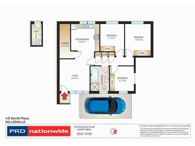 1/9 Devitt Place, Hillsdale NSW 2036 Floorplan