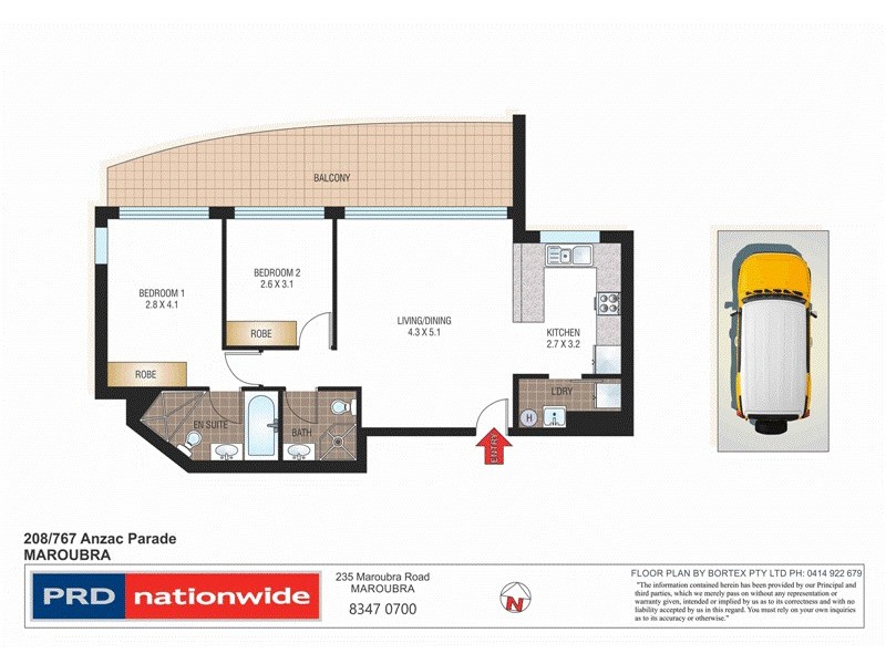 208/767 Anzac Parade, Maroubra NSW 2035 Floorplan