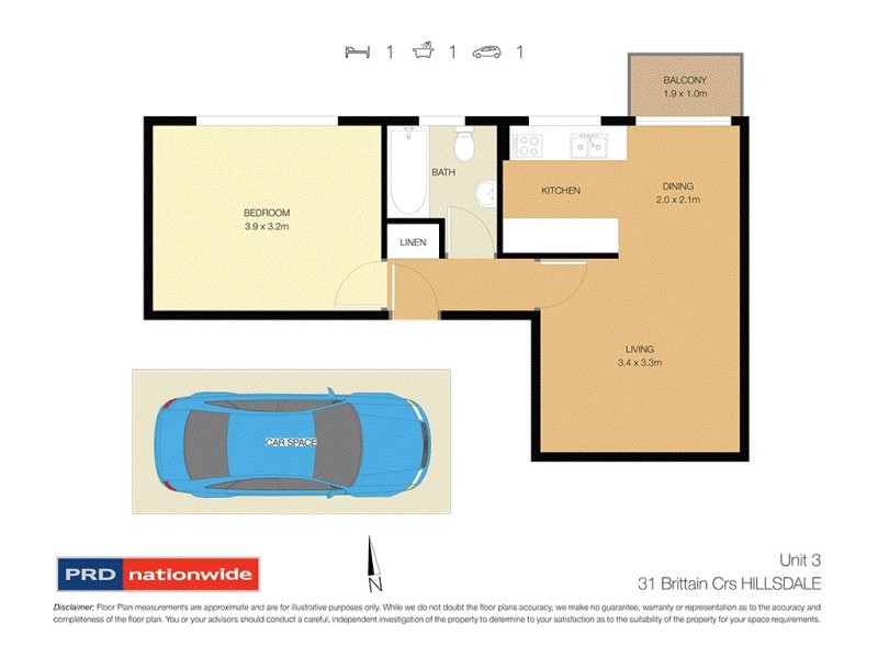 3/31 Brittain Crescent, Hillsdale NSW 2036 Floorplan