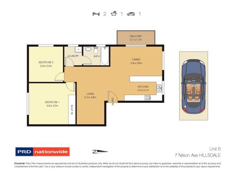 6/7 Nilson Avenue, Hillsdale NSW 2036 Floorplan