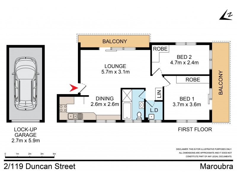 2/119 Duncan Street, Maroubra NSW 2035 Floorplan