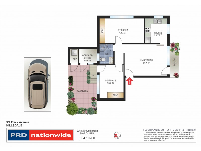 3/7 Flack Avenue, Hillsdale NSW 2036 Floorplan