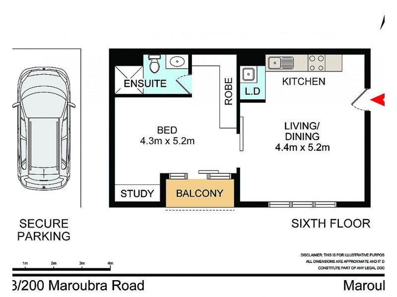 603/200 Maroubra Road, Maroubra NSW 2035 Floorplan
