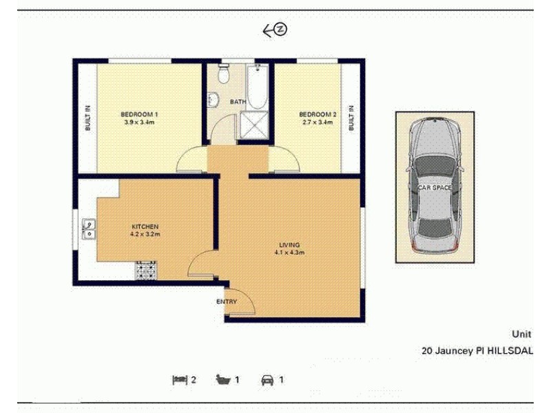 1/20 Jauncey Place, Hillsdale NSW 2036 Floorplan