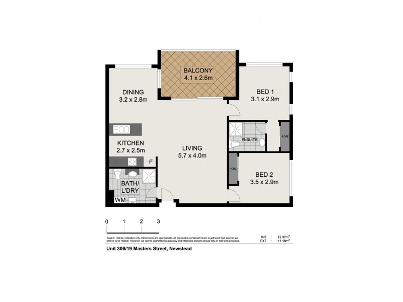 306/19 Masters Street, Newstead QLD 4006 Floorplan