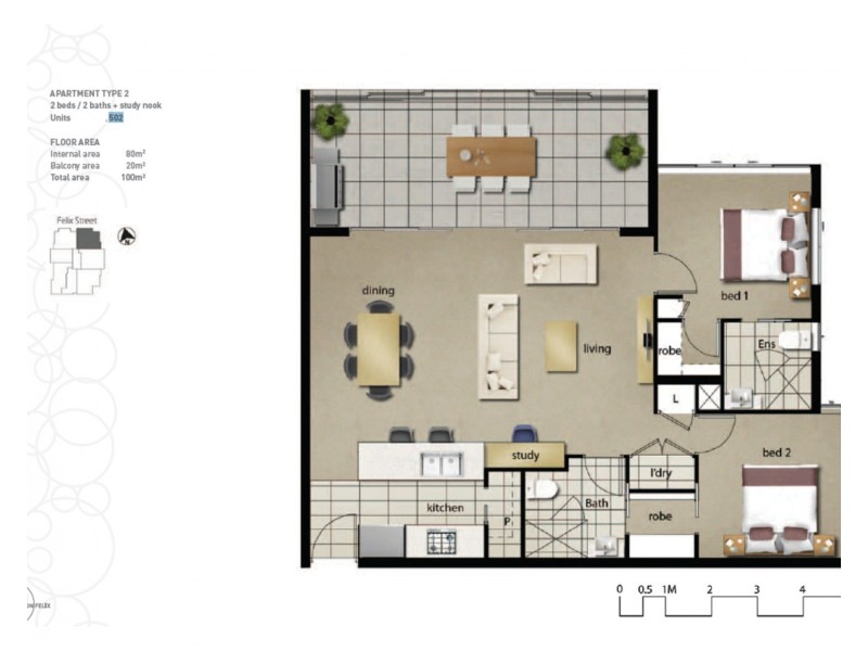 502/15 Felix Street, Lutwyche QLD 4030 Floorplan